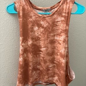 Forever 21 orange tie dye size large open sides athletic tank top